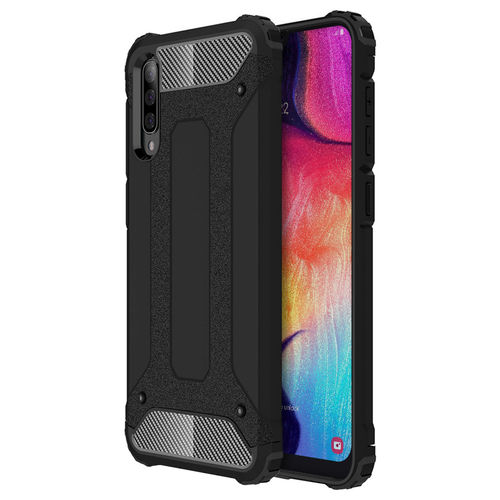 Military Defender Tough Shockproof Case for Samsung Galaxy A50 - Black